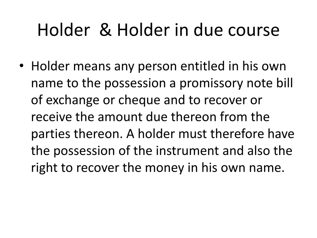 holder holder in due course