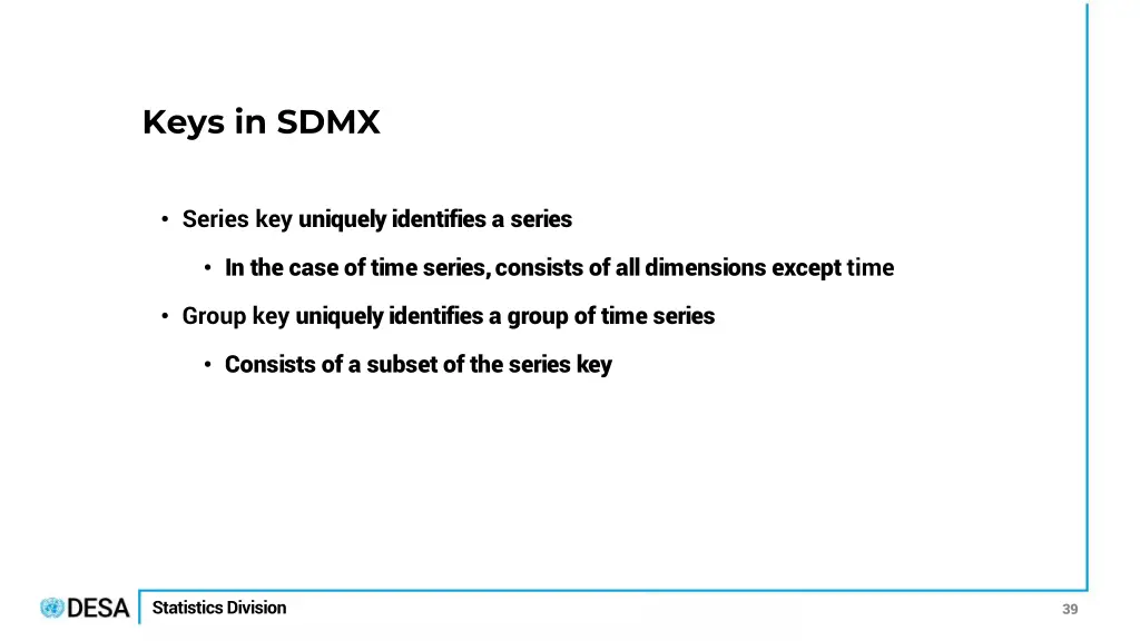 keys in sdmx