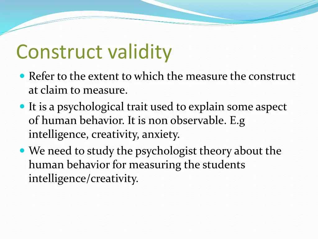 construct validity