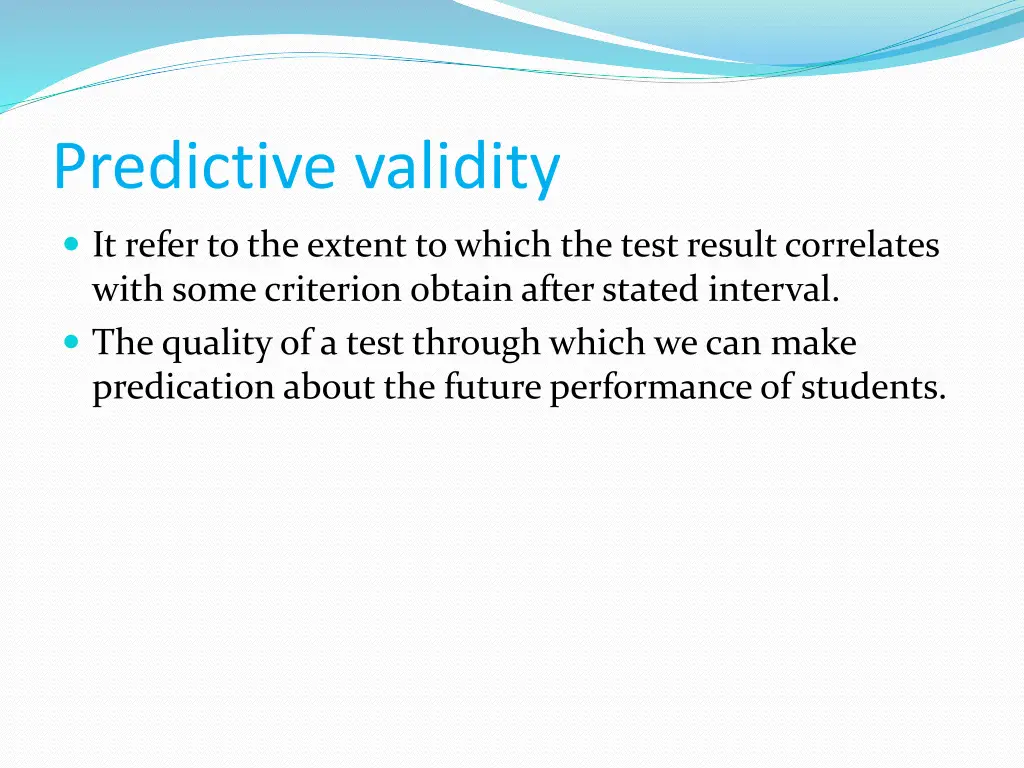 predictive validity