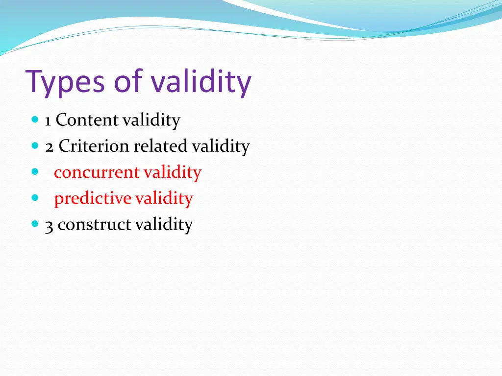 types of validity