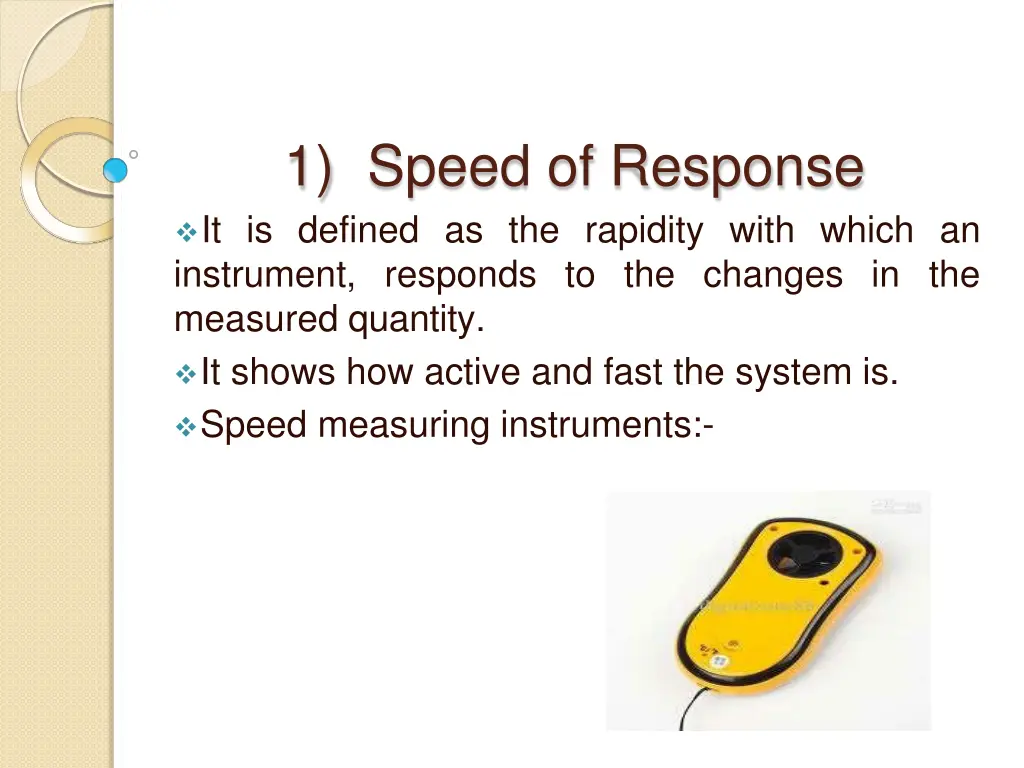 1 speed of response it is defined as the rapidity