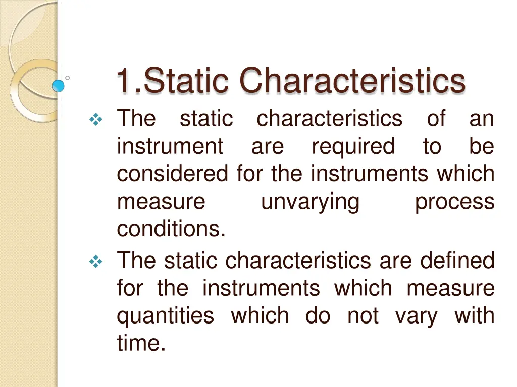 1 static characteristics the static