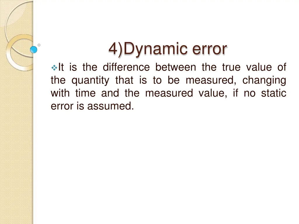 4 dynamic error it is the difference between