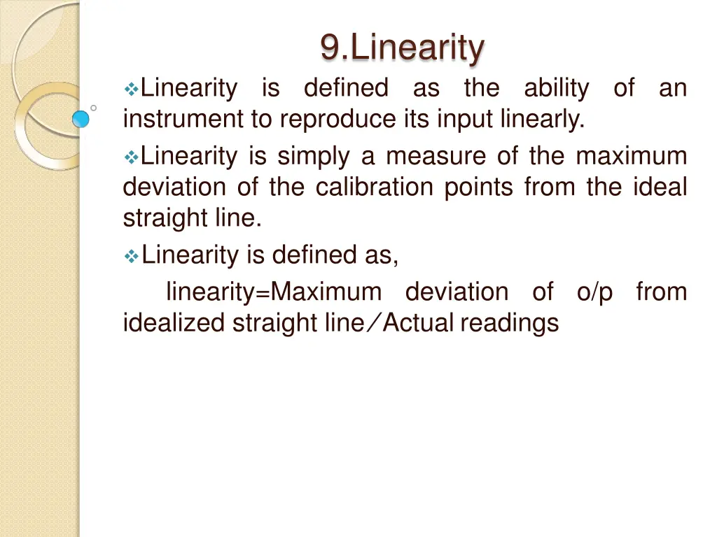 9 linearity defined