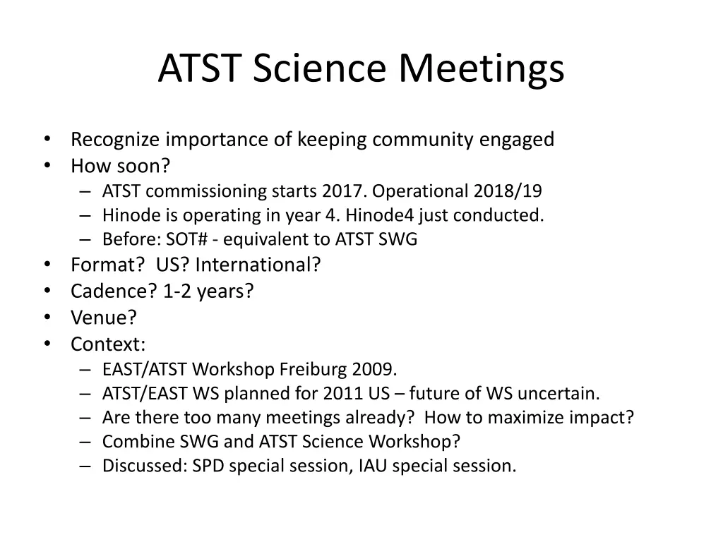 atst science meetings