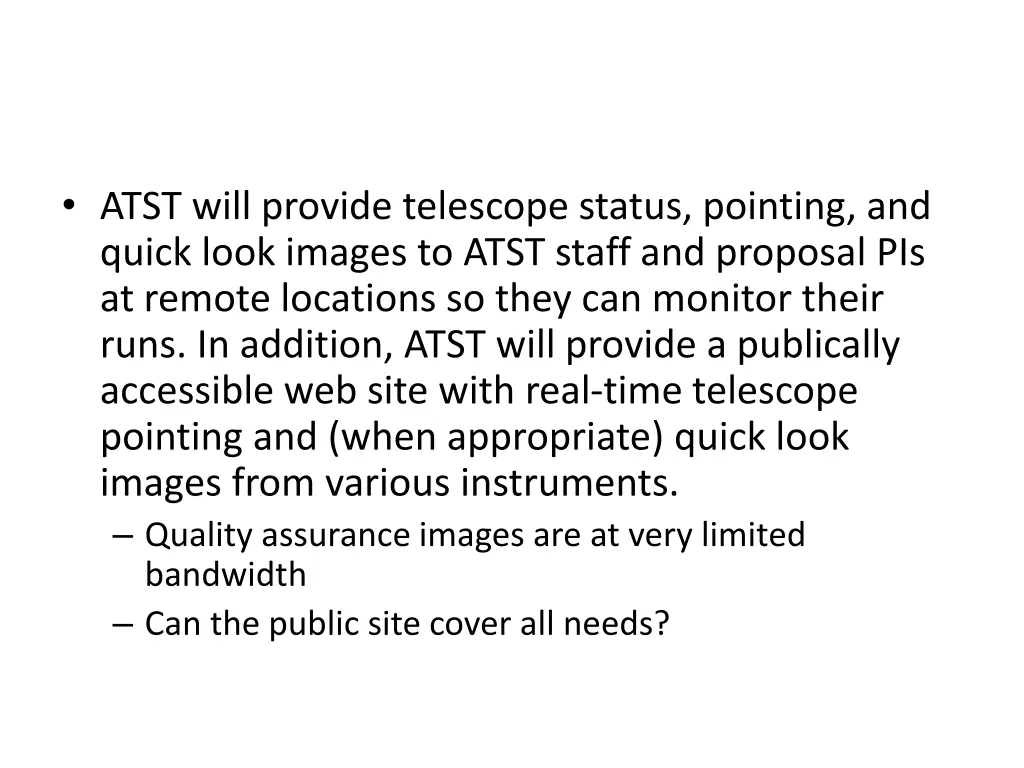 atst will provide telescope status pointing