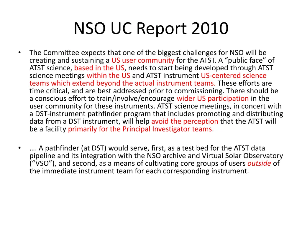 nso uc report 2010