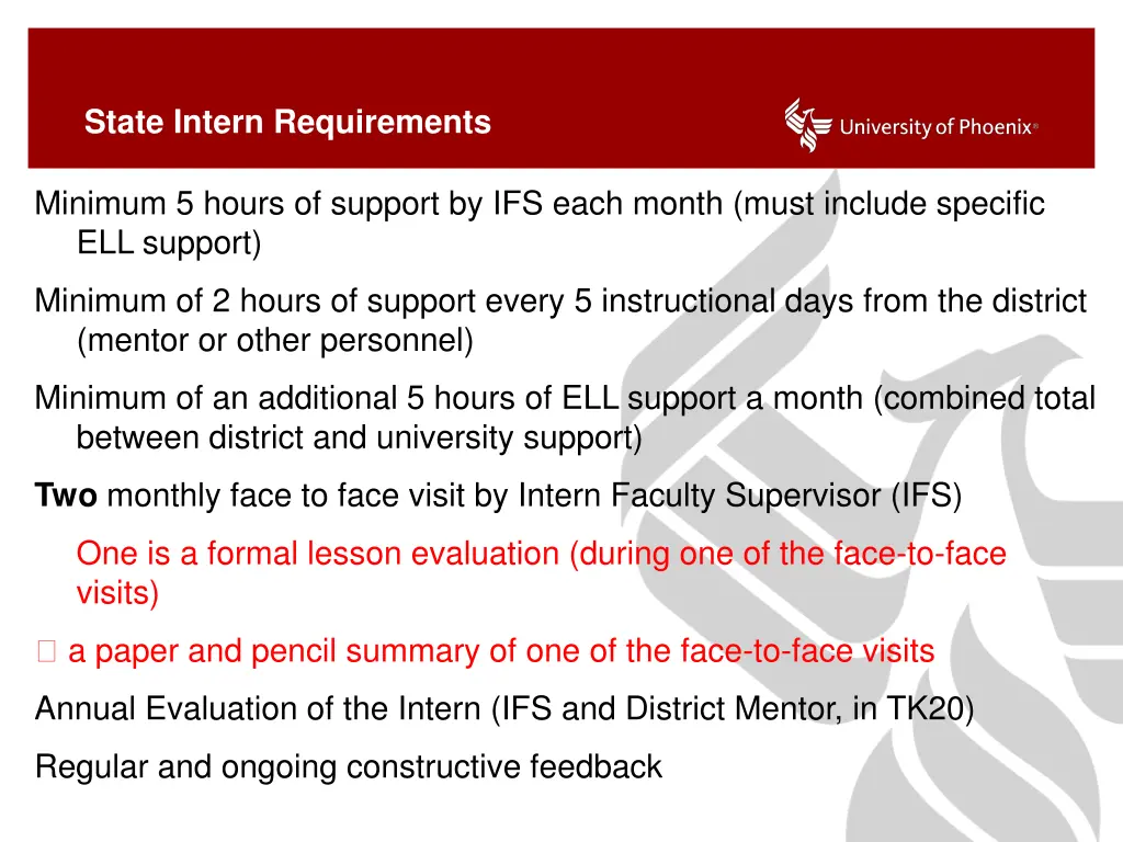 state intern requirements