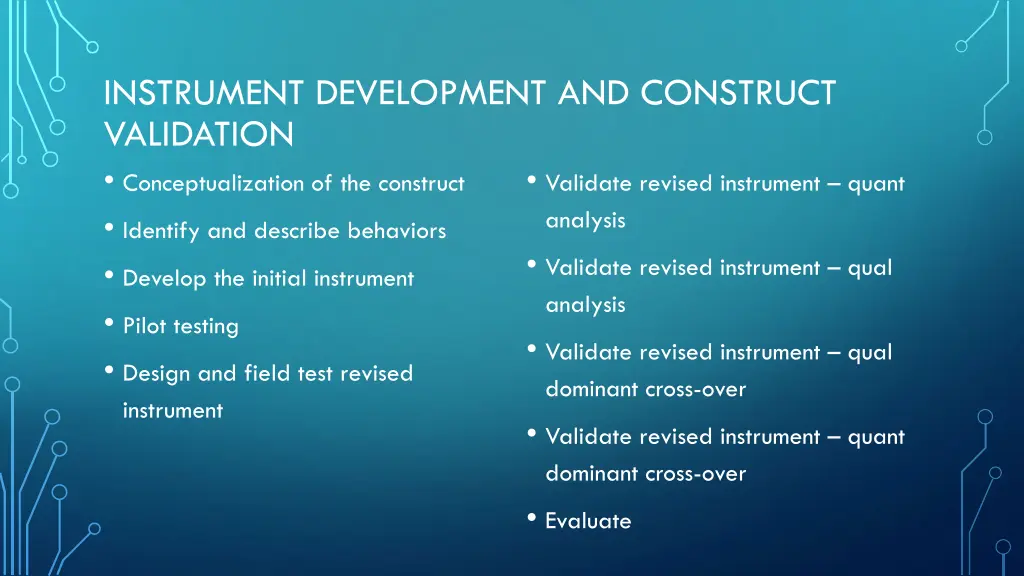 instrument development and construct validation