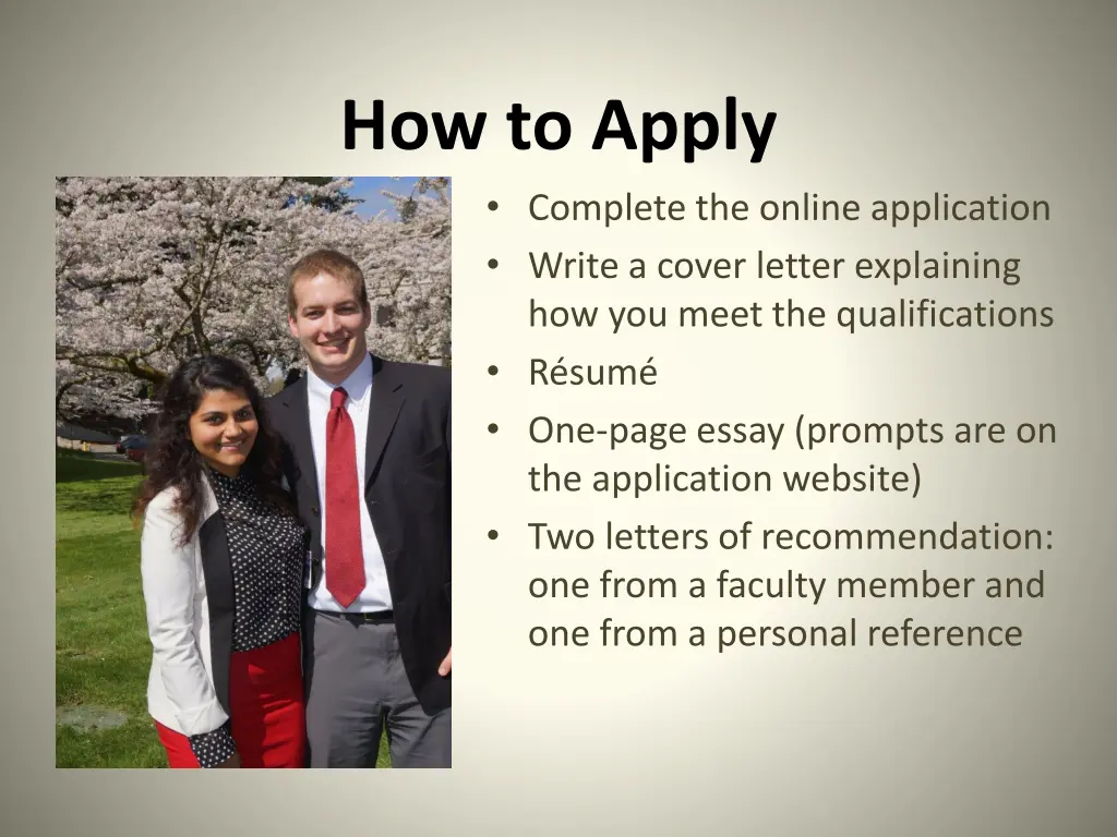 how to apply complete the online application