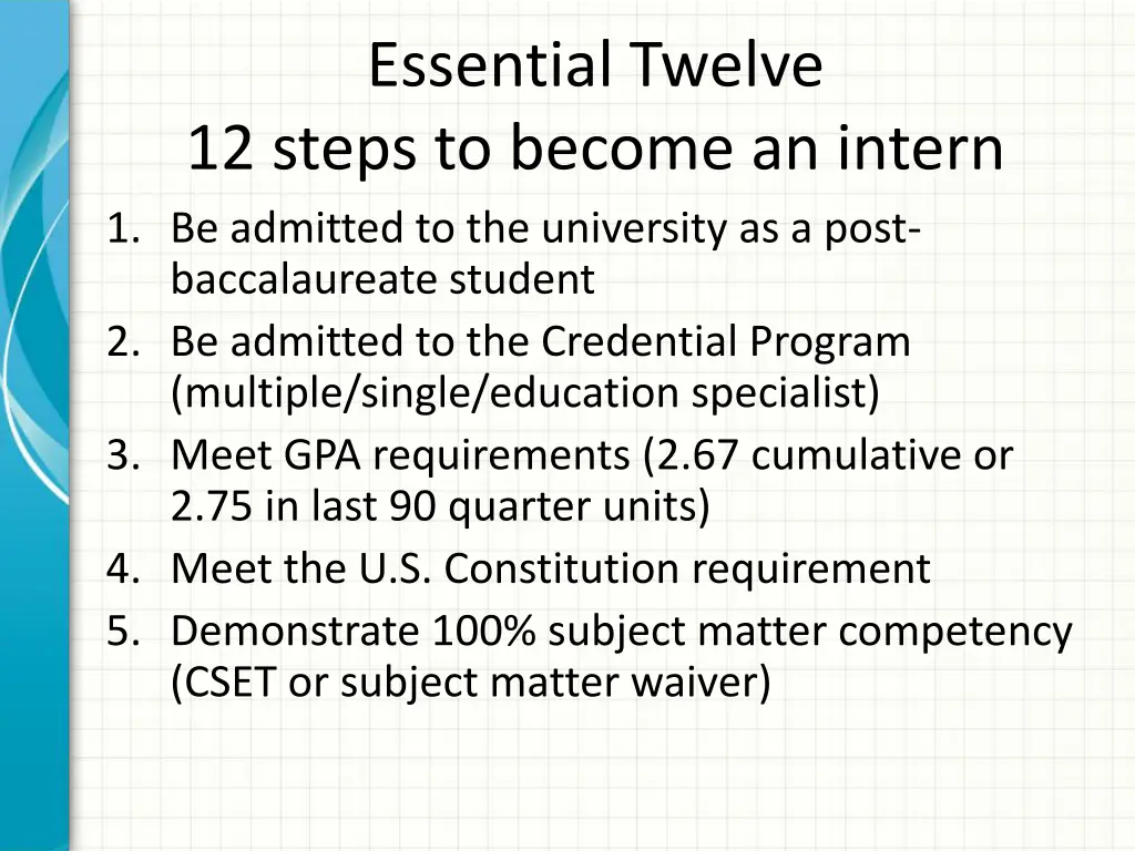 essential twelve 12 steps to become an intern