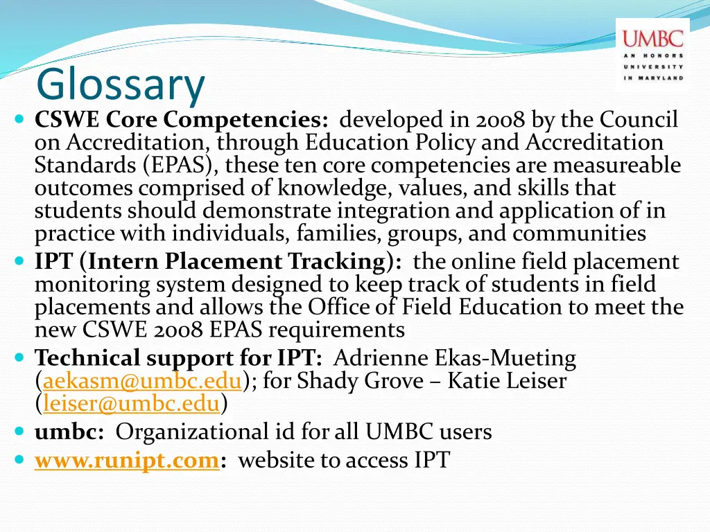 glossary cswe core competencies developed in 2008