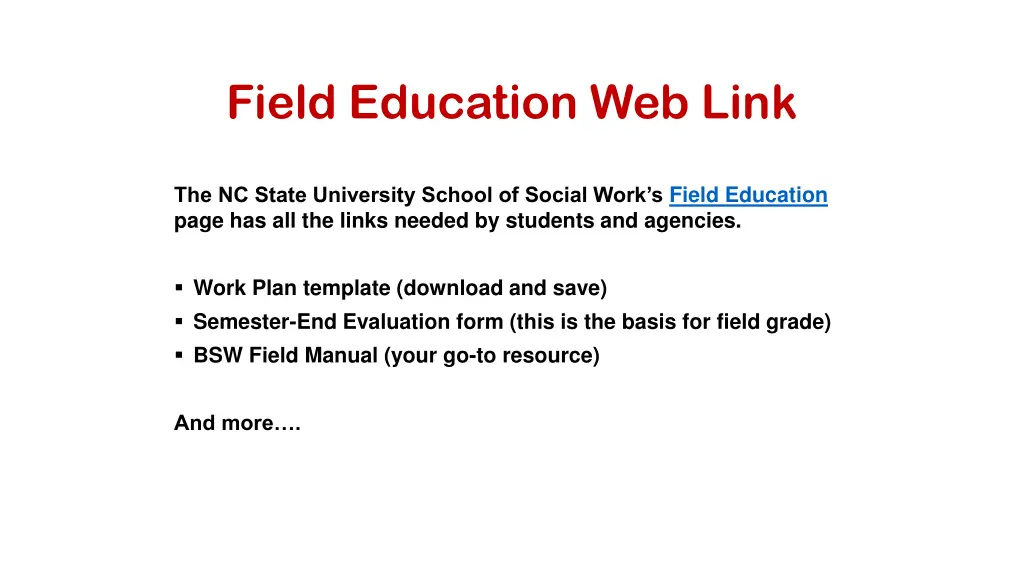 field education web link