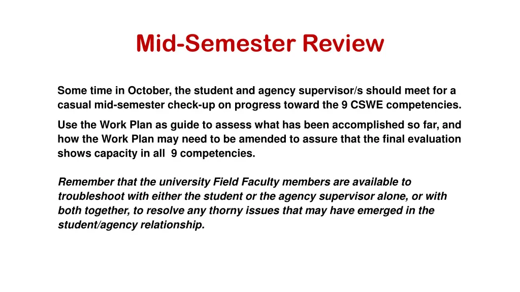 mid semester review