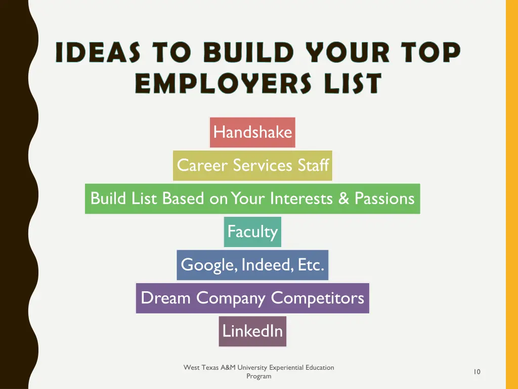 ideas to build your top employers list