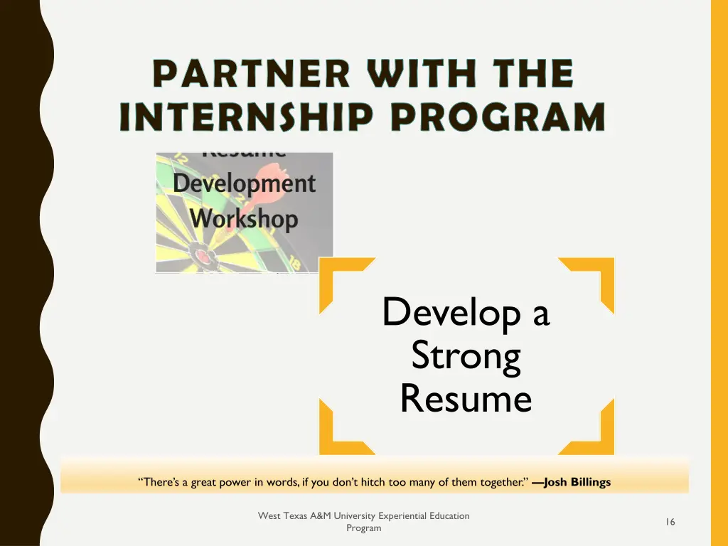 partner with the internship program