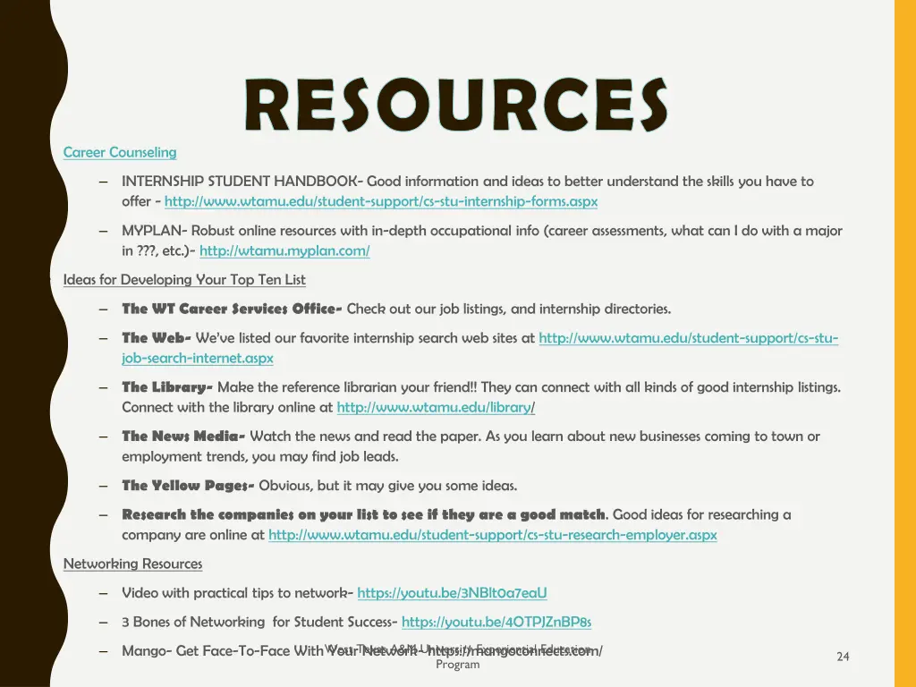 resources