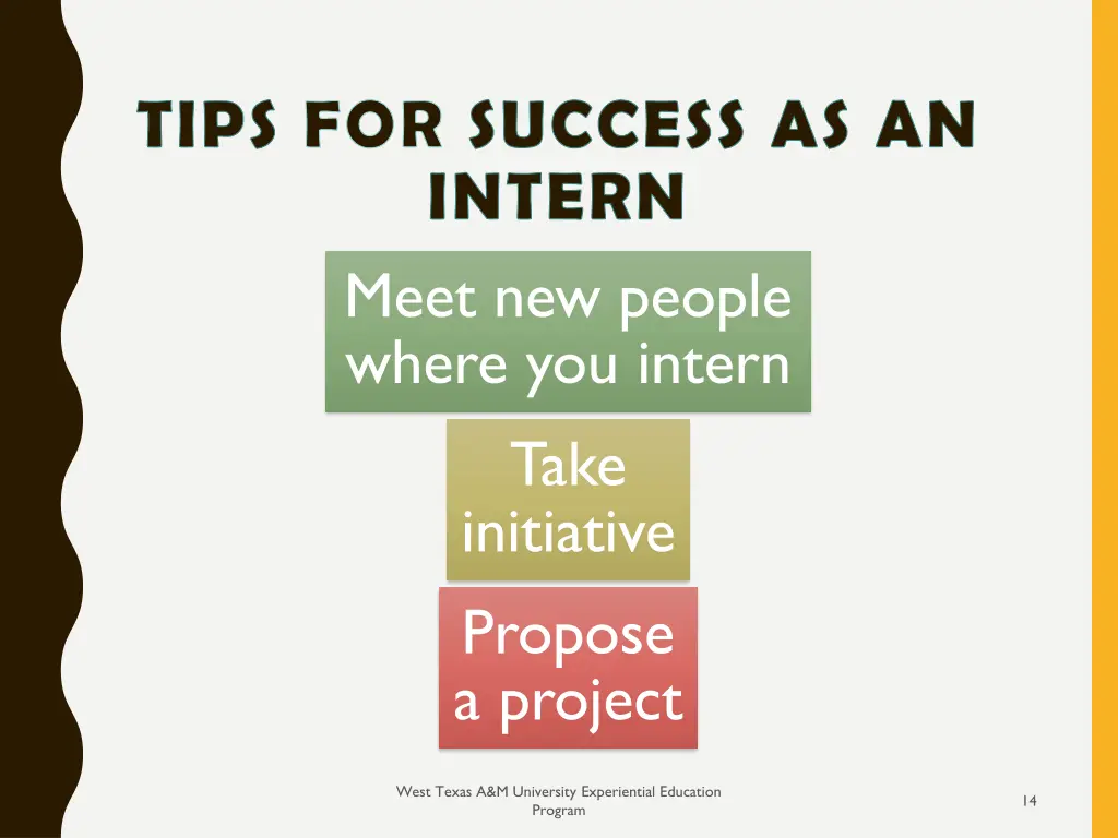 tips for success as an intern meet new people