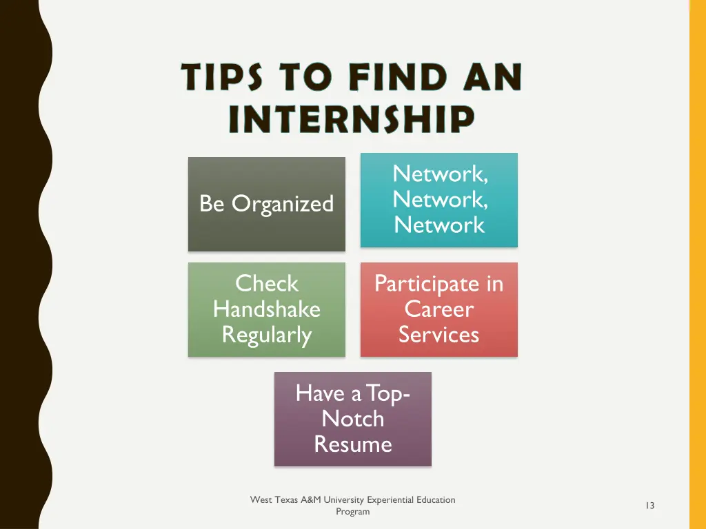 tips to find an internship