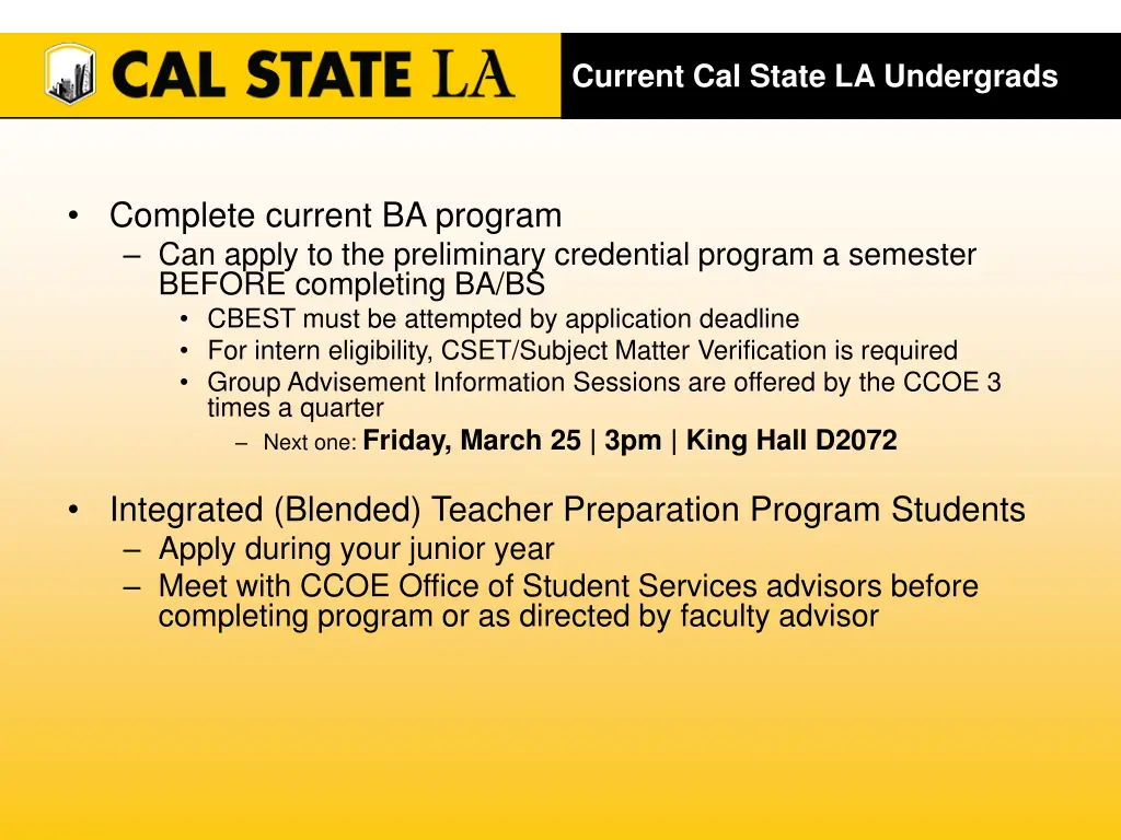 current cal state la undergrads