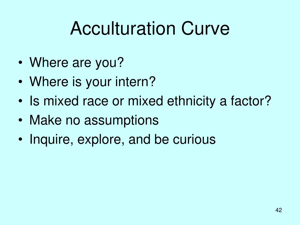 acculturation curve