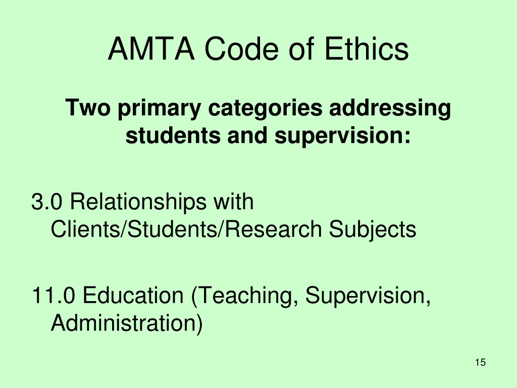 amta code of ethics