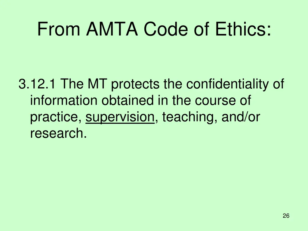 from amta code of ethics