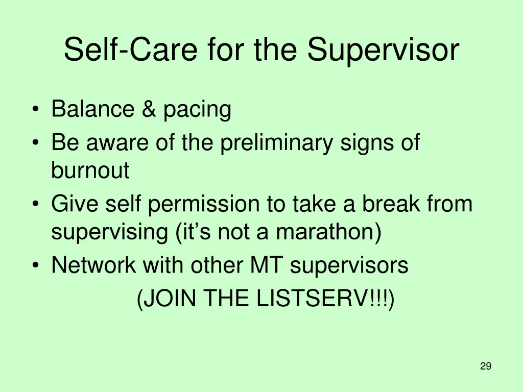 self care for the supervisor