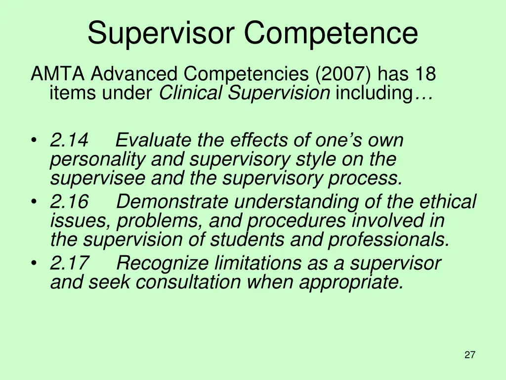 supervisor competence