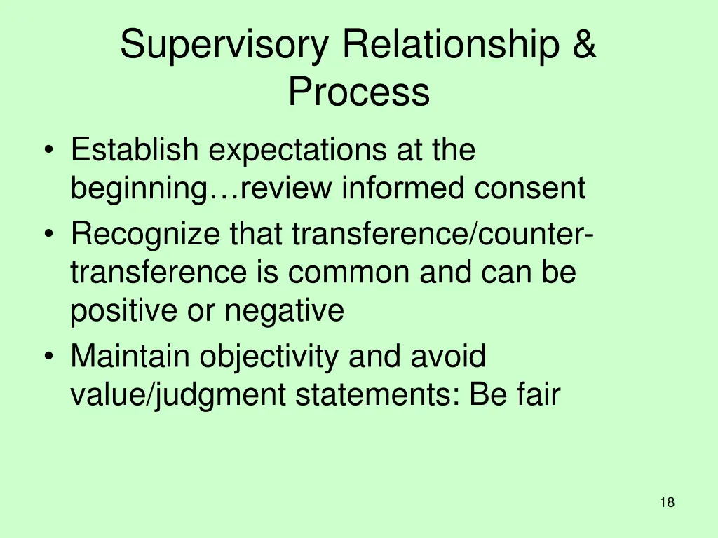 supervisory relationship process establish