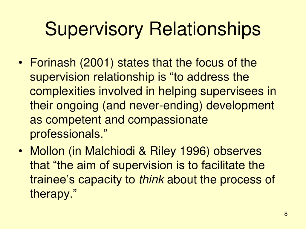 supervisory relationships