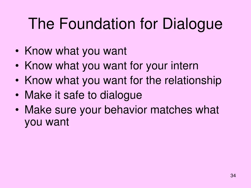 the foundation for dialogue