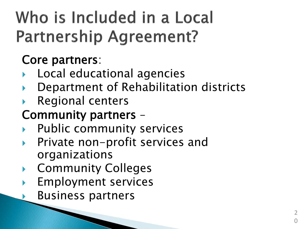 core partners local educational agencies