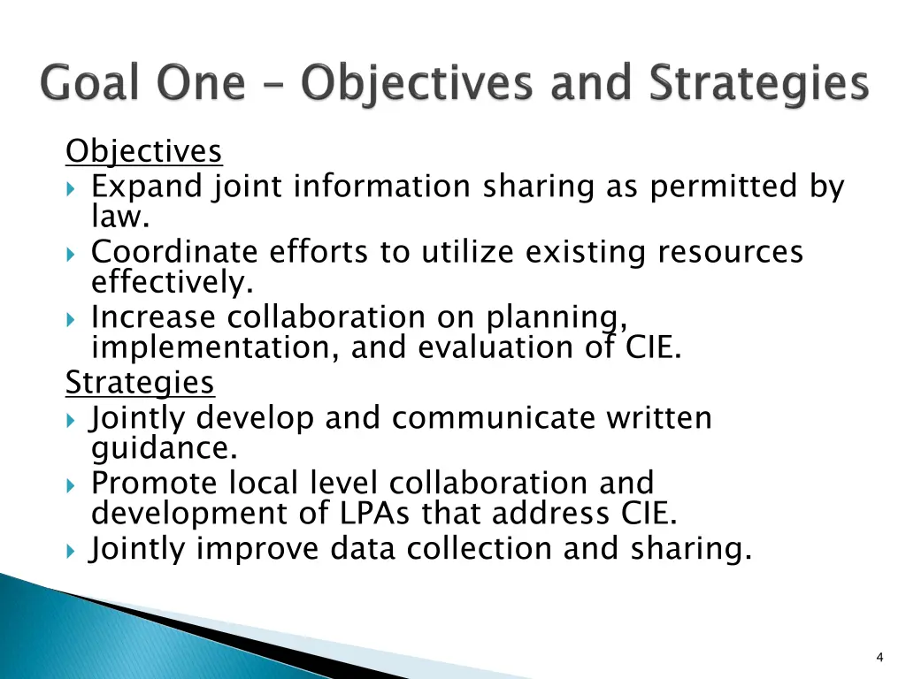 objectives expand joint information sharing