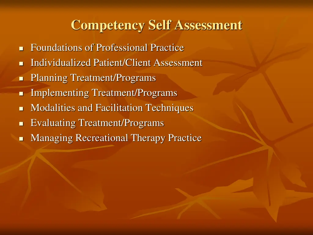 competency self assessment