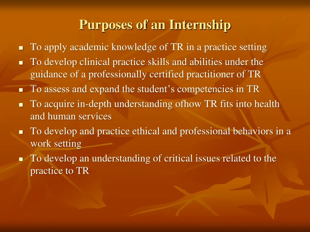 purposes of an internship