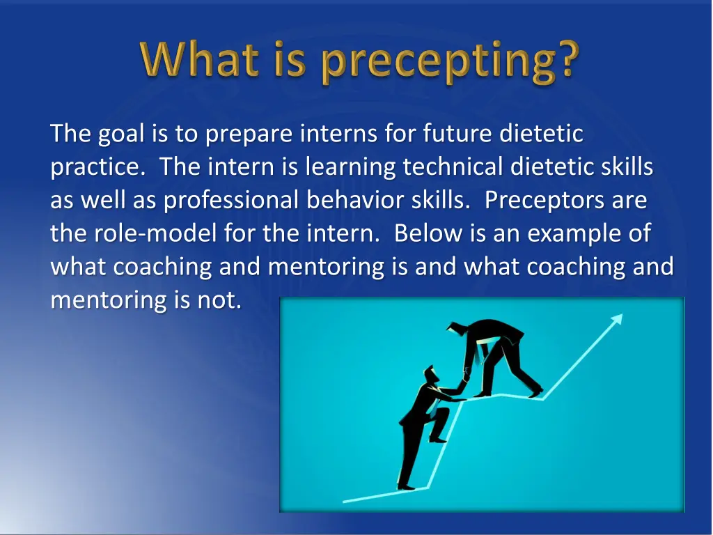 the goal is to prepare interns for future