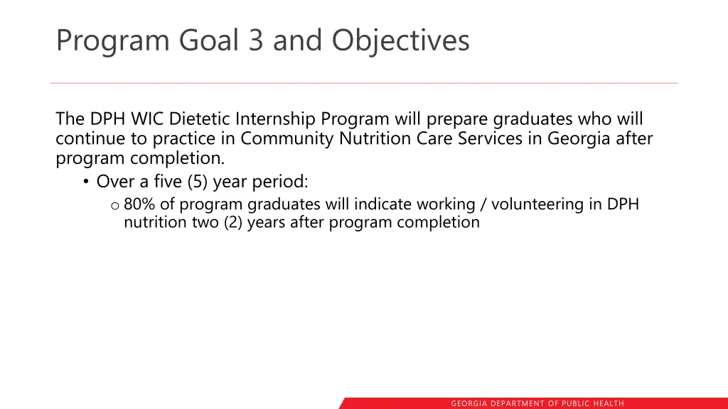 program goal 3 and objectives