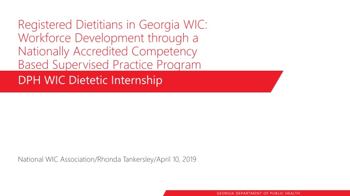 registered dietitians in georgia wic workforce