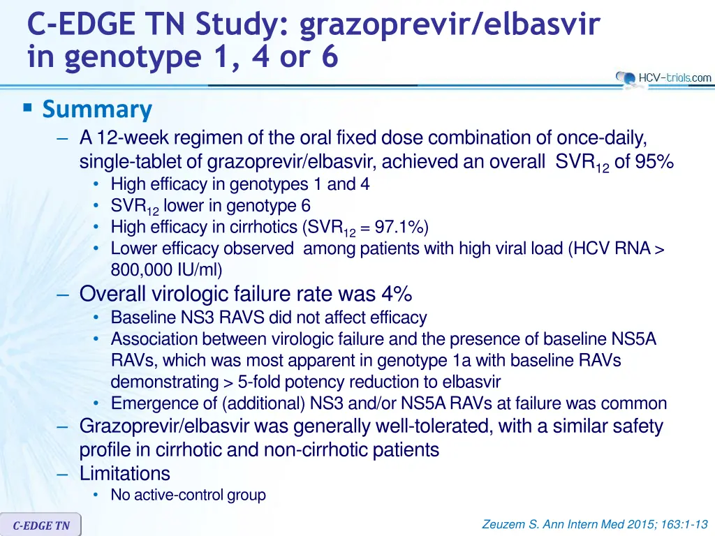 c edge tn study grazoprevir elbasvir in genotype 8