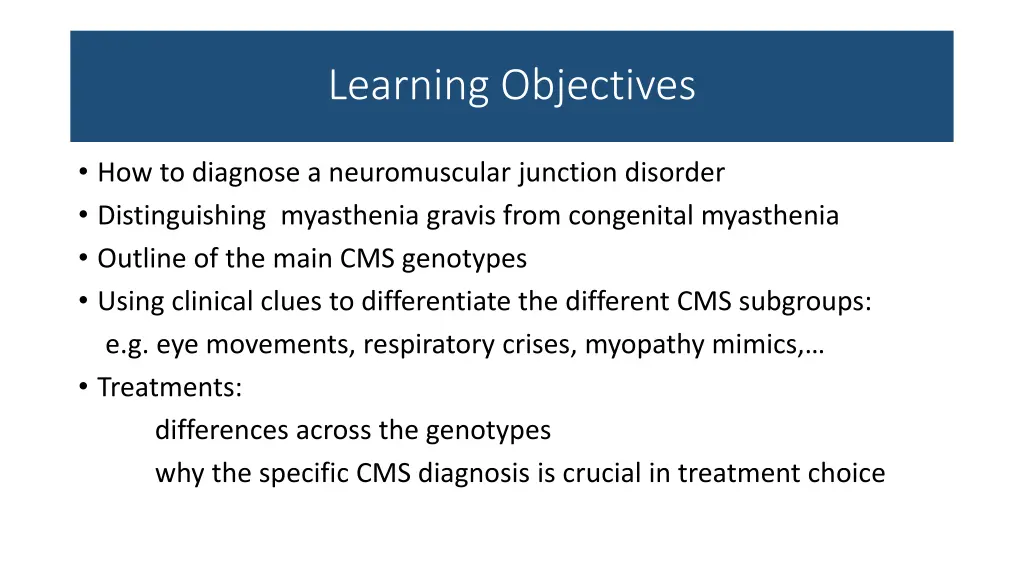 learning objectives