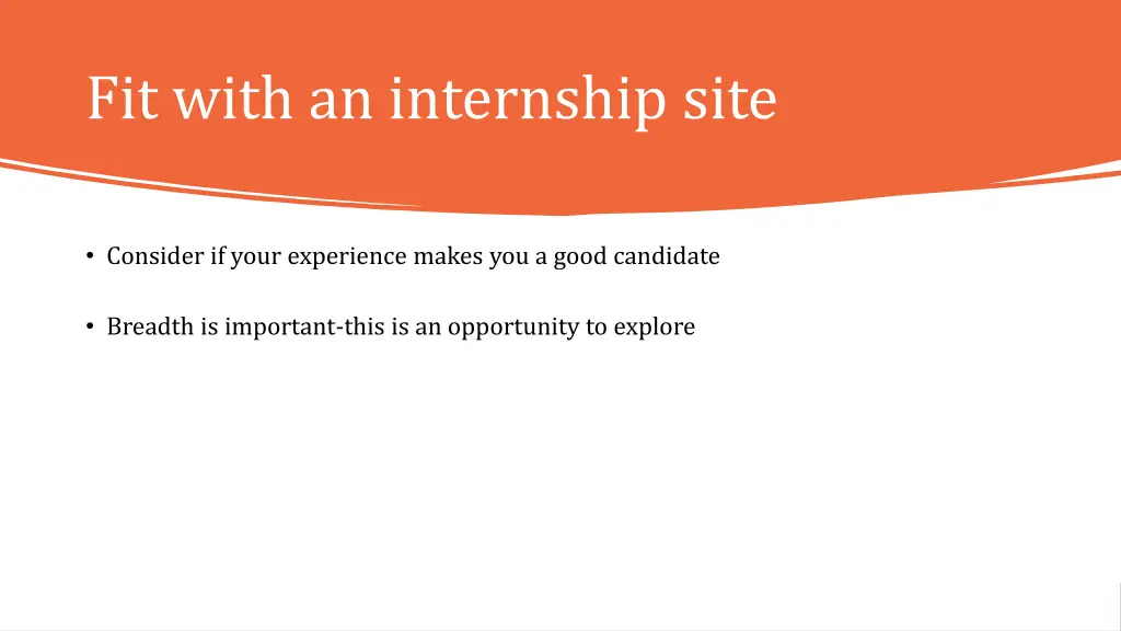 fit with an internship site