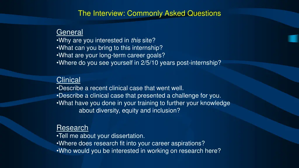 the interview commonly asked questions