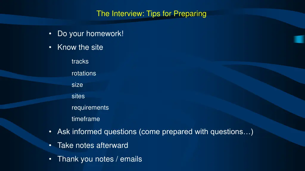 the interview tips for preparing