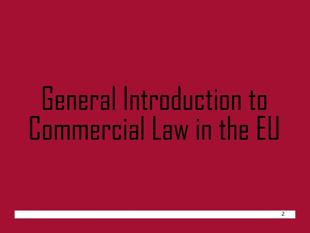 general introduction to commercial law in the eu