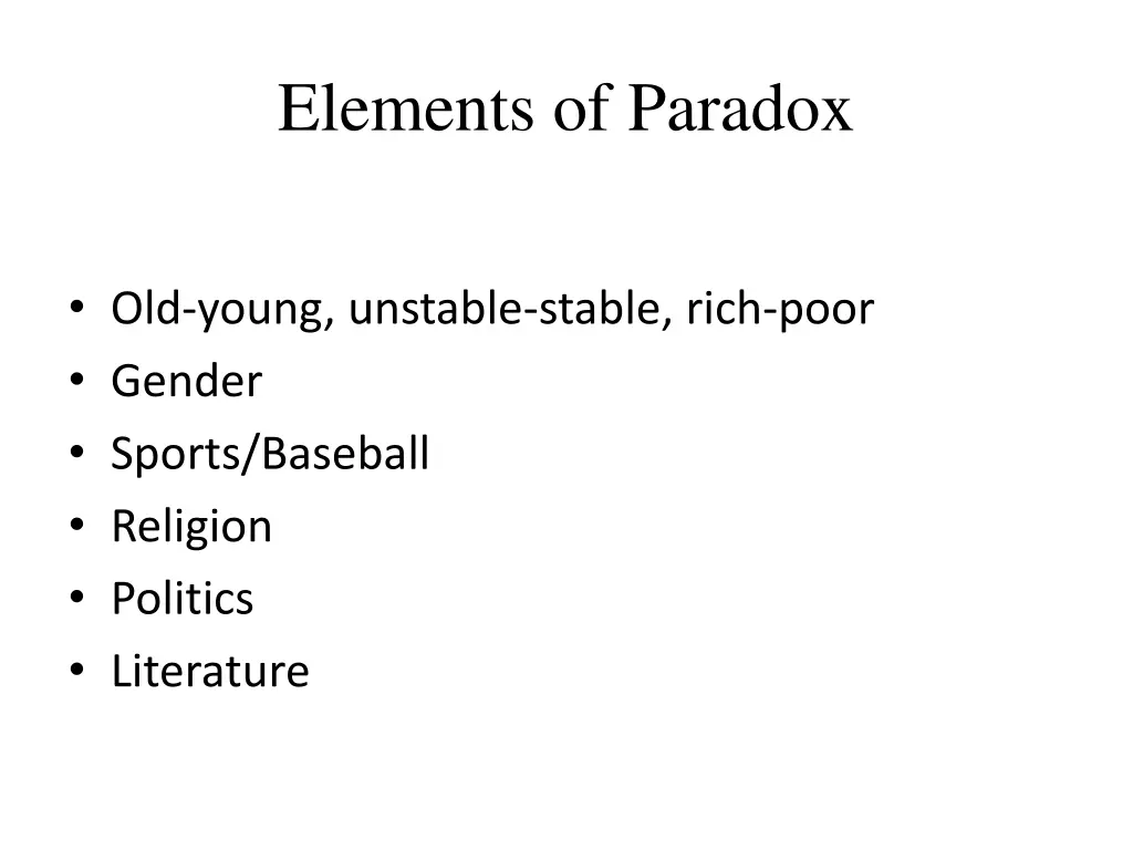 elements of paradox