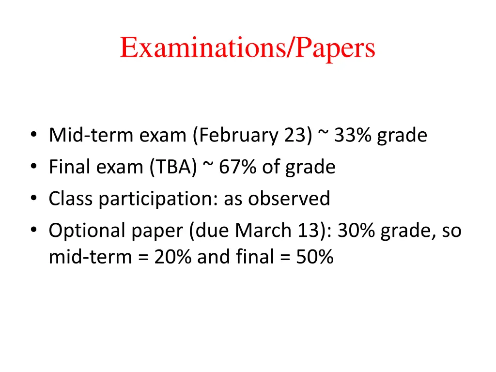 examinations papers