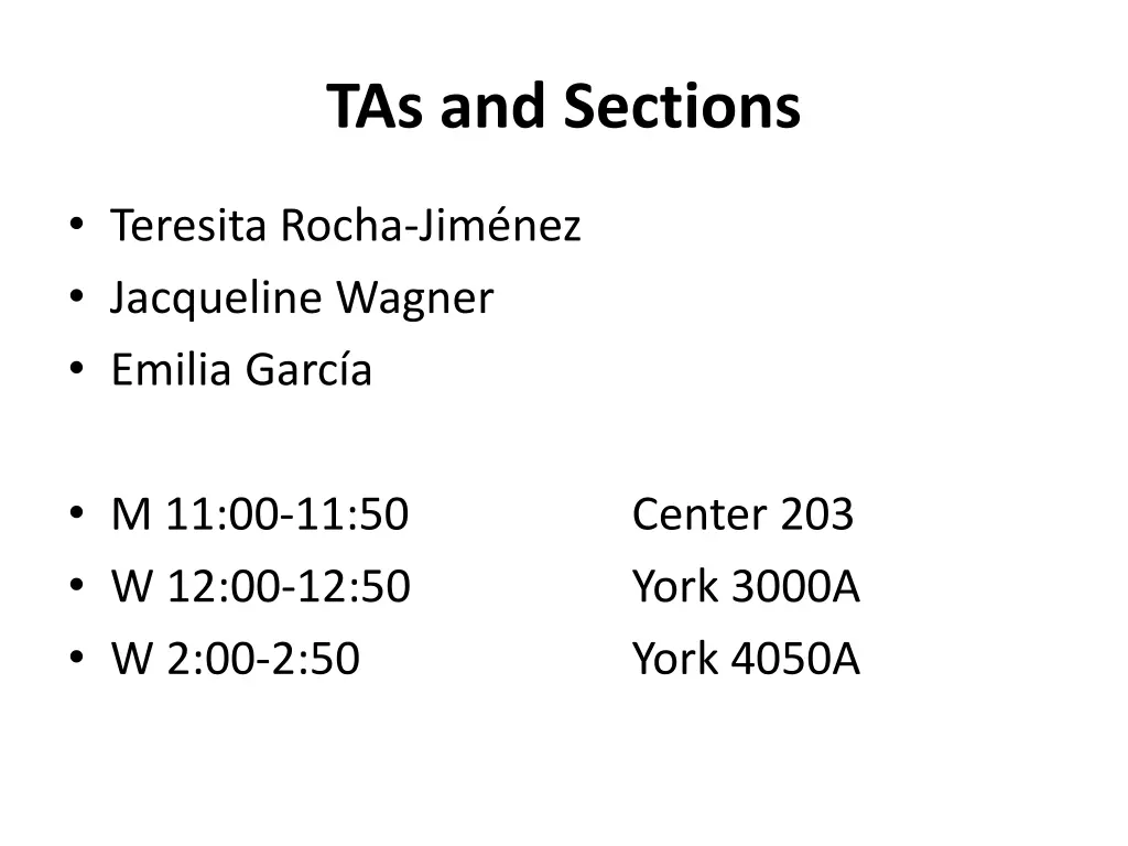 tas and sections