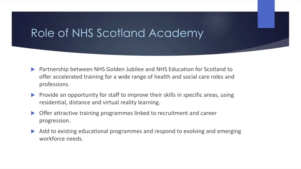 role of nhs scotland academy